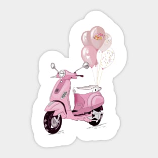 Pink scooter Sticker